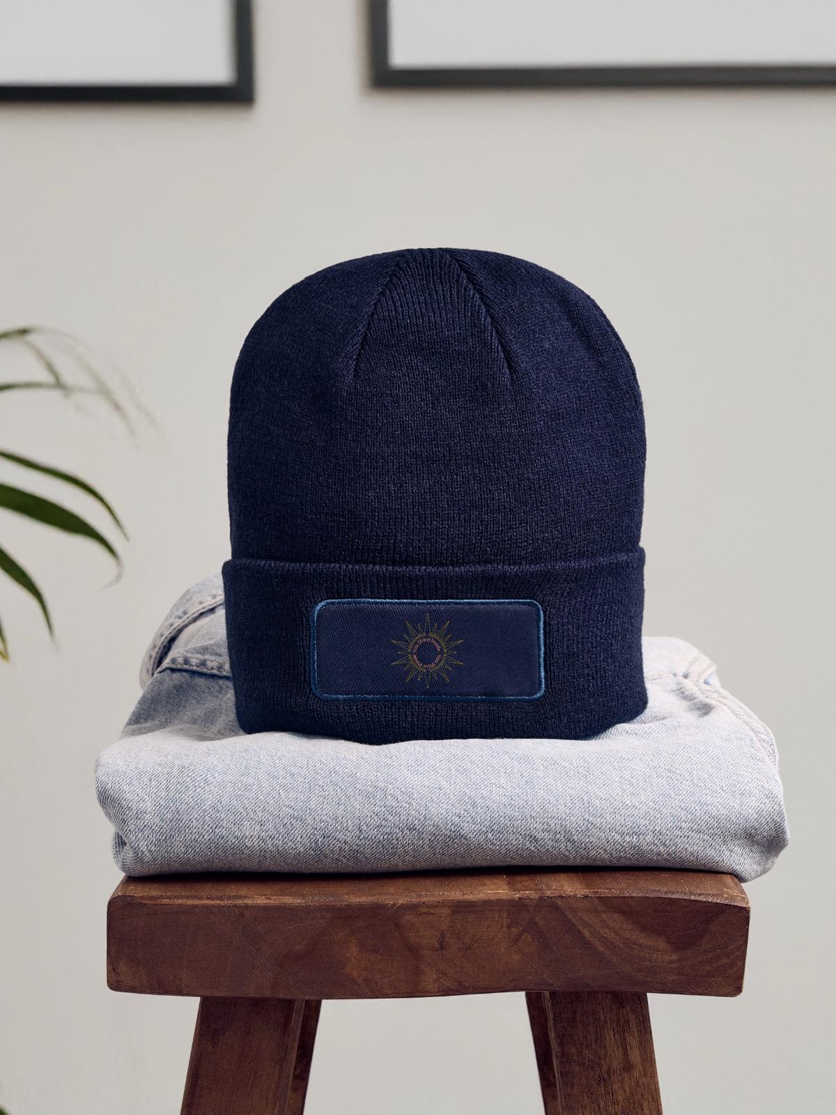 Sunshine - Patch Beanie - navy - Front