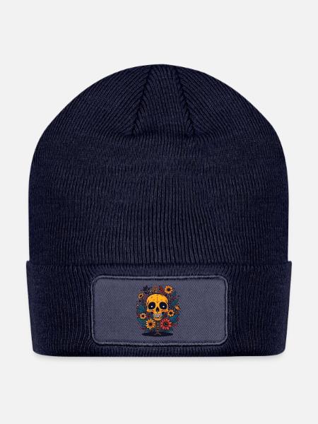 Skeleton clipart - Patch Beanie - navy