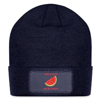 watermelon slice - Patch Beanie - navy - Front