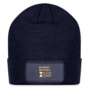 So Many Books So Little Time - Funny Bookworm - Patch Beanie - navy - Front