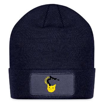 Yellow Cat Hello Pop Art - Patch Beanie - navy - Front