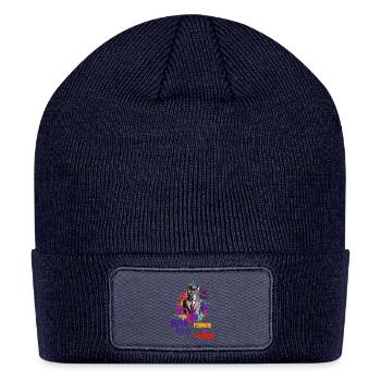 Boss Kitty- Cat loving Entrepreneur - Patch Beanie - navy - Front