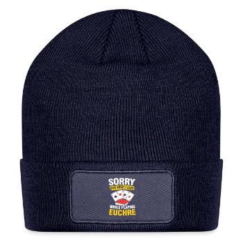 Sorry For What I Said While Playing Euchre - Patch Beanie - navy - Front