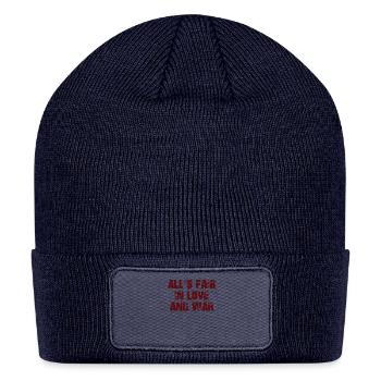 All's Fair In Love And War T-Shirt Cool Novelty - Patch Beanie - navy - Front