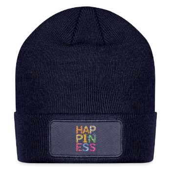 Happiness for a entrepreneur and student - Patch Beanie - navy - Front