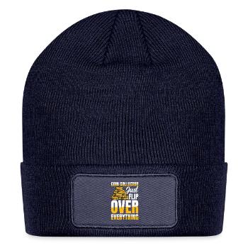 Coin Collectors Just Flip Over Everything - Patch Beanie - navy - Front