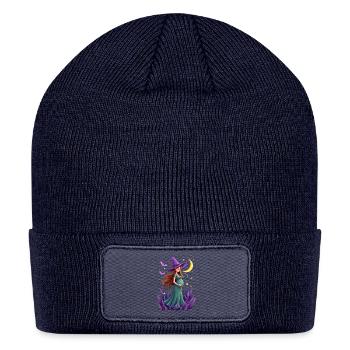 Enchanting Moonlit Night Pregnant Witch - Patch Beanie - navy - Front