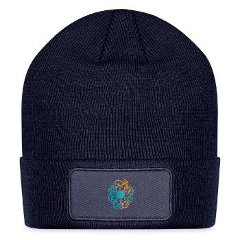Biomorphic Mandala Desert Mirage Art - Patch Beanie - navy - Front