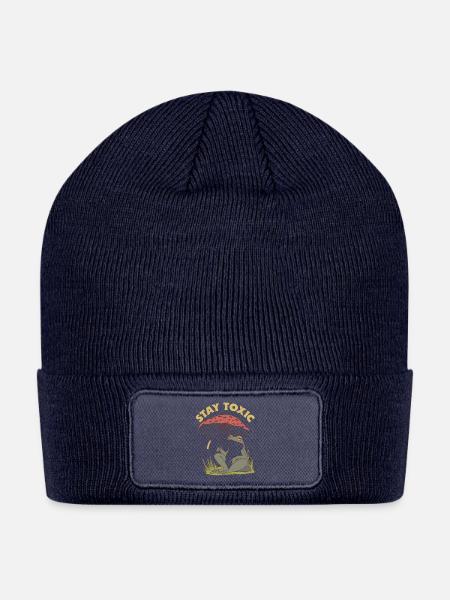 Stay Toxic Frog & Mushroom - Patch Beanie - navy