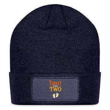 Expecting Mother Loves Turkey For Two Pregnancy - Patch Beanie - navy - Front