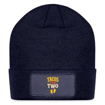 Expecting Mother Loves Tacos For Two Pregnancy - Patch Beanie - navy - Front