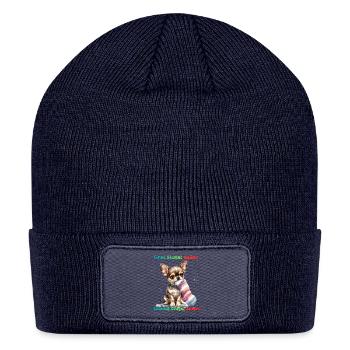 Chihuahua Sock Munching - Patch Beanie - navy - Front