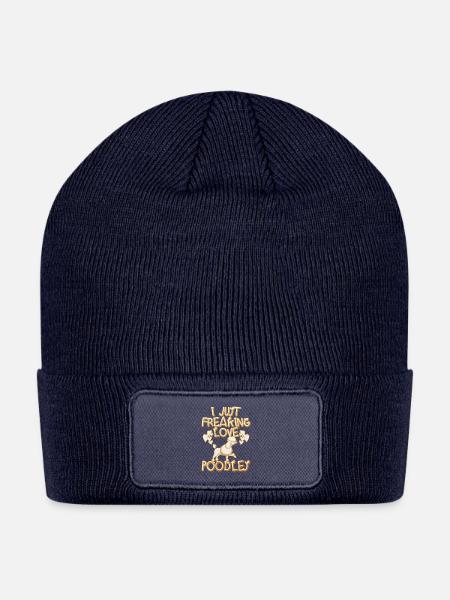 I Freaking Love Poodles – Proud Owner - Patch Beanie - navy