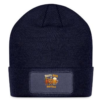 Brats Beer Pretzels Trio - Patch Beanie - navy - Front