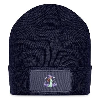 Enchanting Moonlit Night Pregnant Witch - Patch Beanie - navy - Front