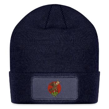 Vintage Mexican Chihuahua Fan art - Patch Beanie - navy - Front