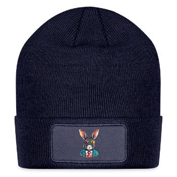 Bunny in Suit - Patch Beanie - navy - Front