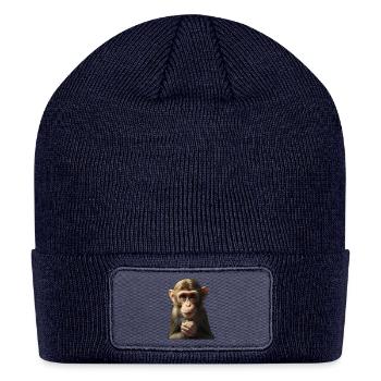 Productivity Unleashed: The Working Monkey - Patch Beanie - navy - Front