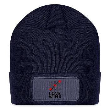 Love Wins - Tic-Tac-Toe Heart - Patch Beanie - navy - Front