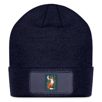 Fox smoking weed - Patch Beanie - navy - Front
