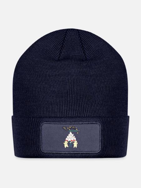 Ode to catMom - Patch Beanie - navy