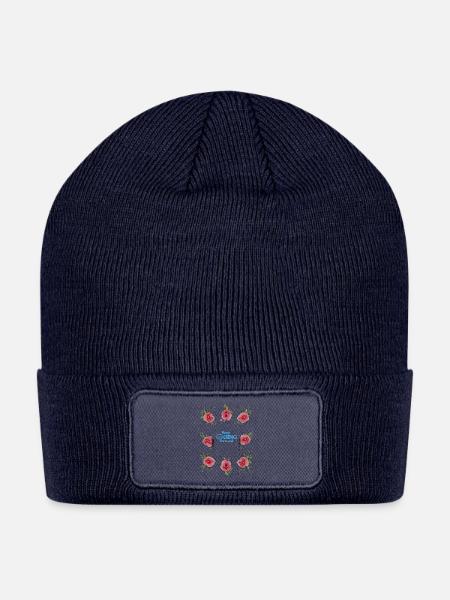 Keep Going Forward Floral Frame - Patch Beanie - navy