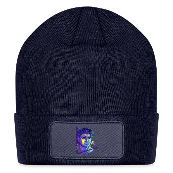 David Statue Neon Glitch Art - Patch Beanie - navy - Front