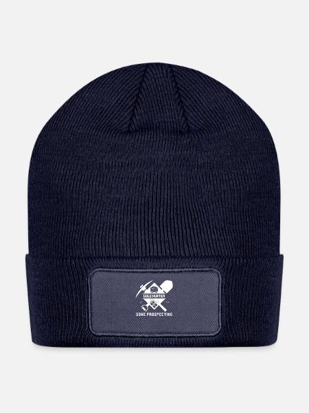 Gold Hunter 1849 Gone Prospecting (white text) - Patch Beanie - navy