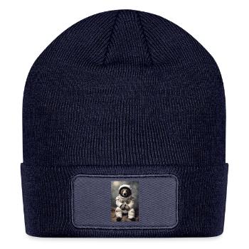 Bear in Astronaut Suit in Space - Patch Beanie - navy - Front