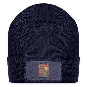 Unisex printed t-shirt - Patch Beanie - navy - Front