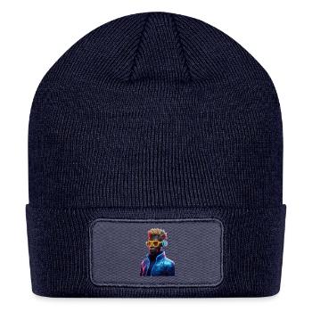 Neon Vibes - Futuristic DJ - Patch Beanie - navy - Front