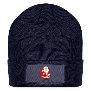 Santa Red Suit Cheer - Patch Beanie - navy - Front