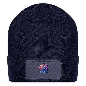 Peacock Splendor: Majesty of Colors - Patch Beanie - navy - Front