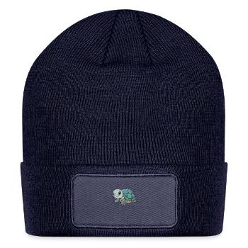 Adorable Blue-Eyed Turtle Friend - Patch Beanie - navy - Front