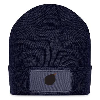 Blackbird funny print - Patch Beanie - navy - Front