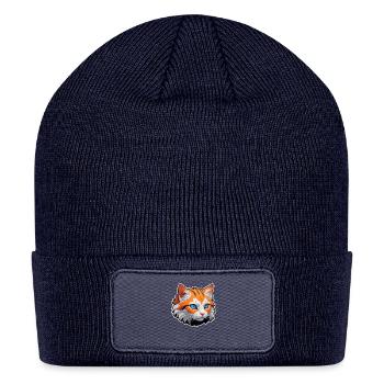 Cat face - Patch Beanie - navy - Front