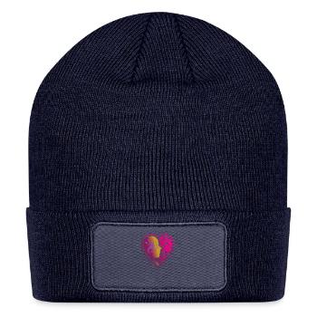 Amazing Heart Teching girl art design - Patch Beanie - navy - Front