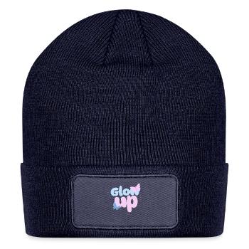 Glow Up Bold Butterfly Aesthetic Design - Patch Beanie - navy - Front