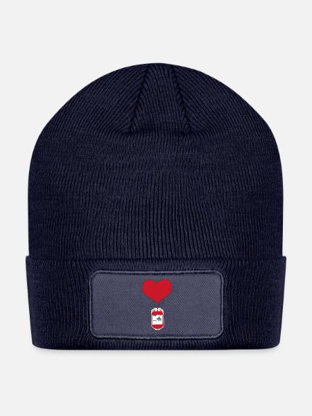Donating blood is an act of love - Patch Beanie - navy