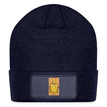 Funny Buddha expression with a disgusted face - Patch Beanie - navy - Front