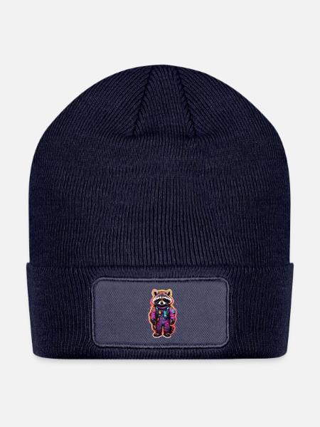 Raccoon - Patch Beanie - navy
