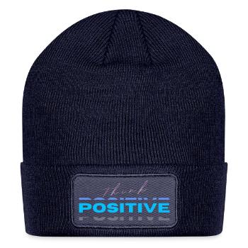Think positive - Patch Beanie - navy - Front