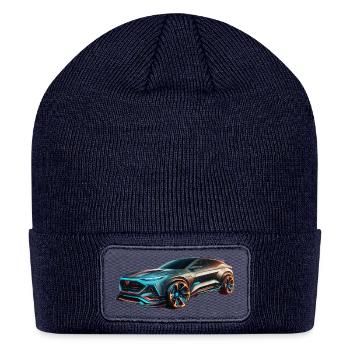 Futuristic Neon SUV - Patch Beanie - navy - Front