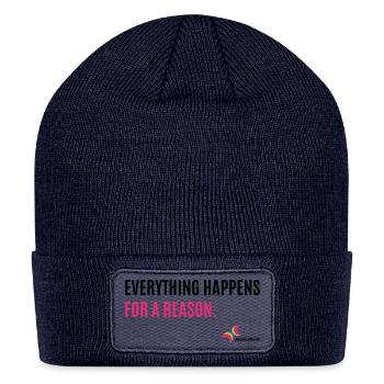"Everything Happens For a Reason" - Jessica Kirsh - Patch Beanie - navy - Front