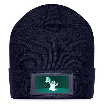 MP 2985 H3 scaled - Patch Beanie - navy - Front