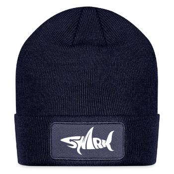 Shark Printed Design - Patch Beanie - navy - Front