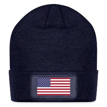 USA Flag, left sleeve - Patch Beanie - navy - Front