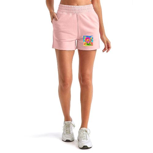 Pink Floral Peace | Sky & Nature Design - Women's Jogger Short