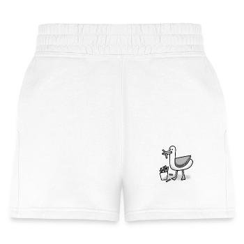Seagull with a Chippy in its beak - Women's Jogger Short - white - Front