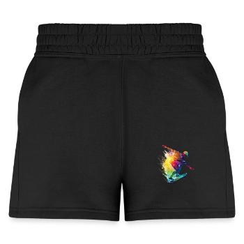 Design of a skater in action. of a colorful skater - Women's Jogger Short - black - Front